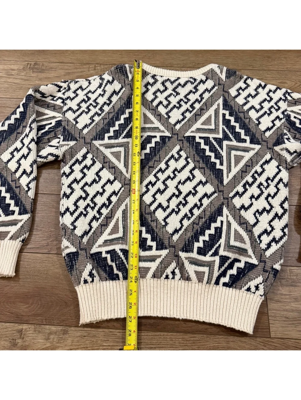 Vtg 90s Jantzen Geometric Knit Sweater Men L Grandpa Cosby